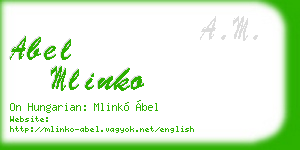 abel mlinko business card